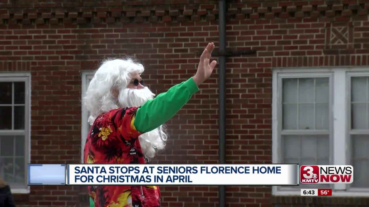 Santa visits with seniors for Christmas and April