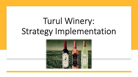 Implementation Strategy for Turul Winery