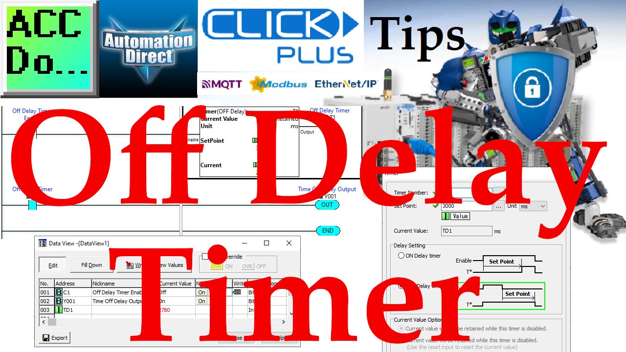 Click PLC Off Delay Timer