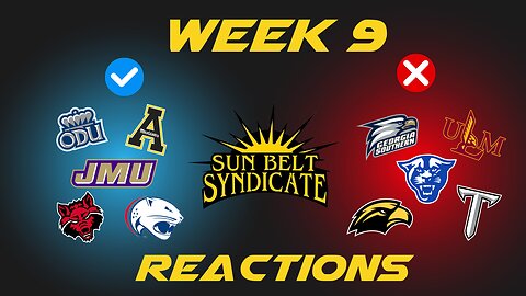 Week 9 Sun Belt Reactions