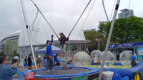 Trampoline attraction in Tokyo Dome