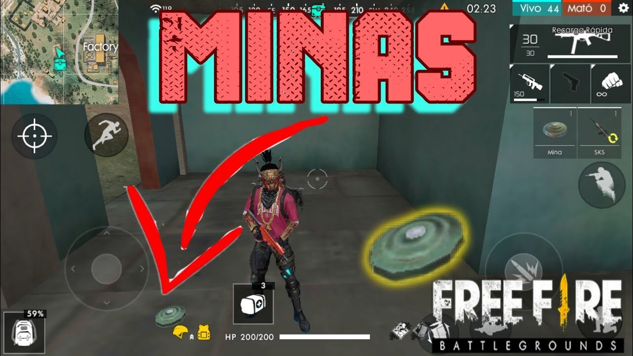 Free fire - colquei uma mina