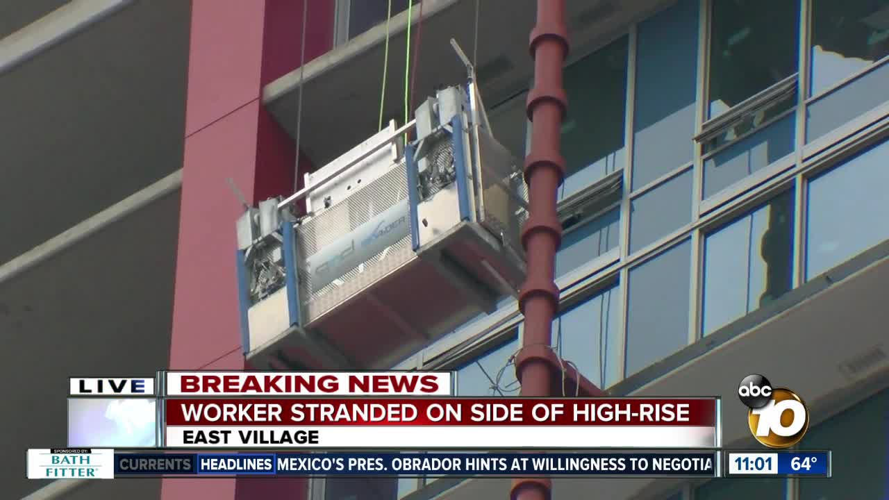 Workers rescued on downtown San Diego high-rise