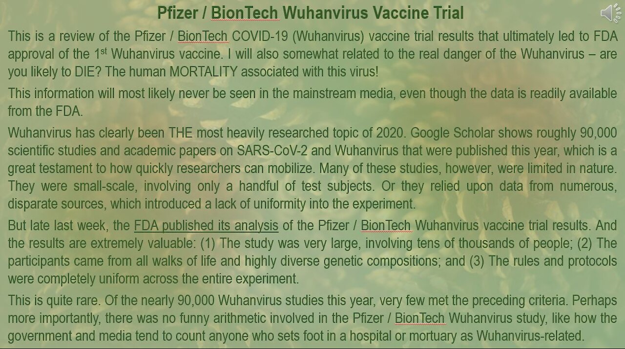 The Pfizer Wuhanvirus Vaccine Trial...