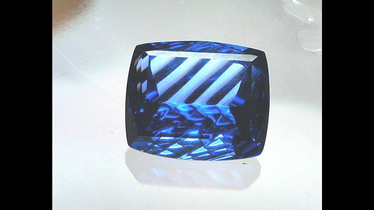 YAG Tanzanite Imitation "Millennium" Concave Custom Cut 12x10 mm