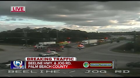 Rollover crash at Beeline Highway, Jog Road in Palm Beach Co.