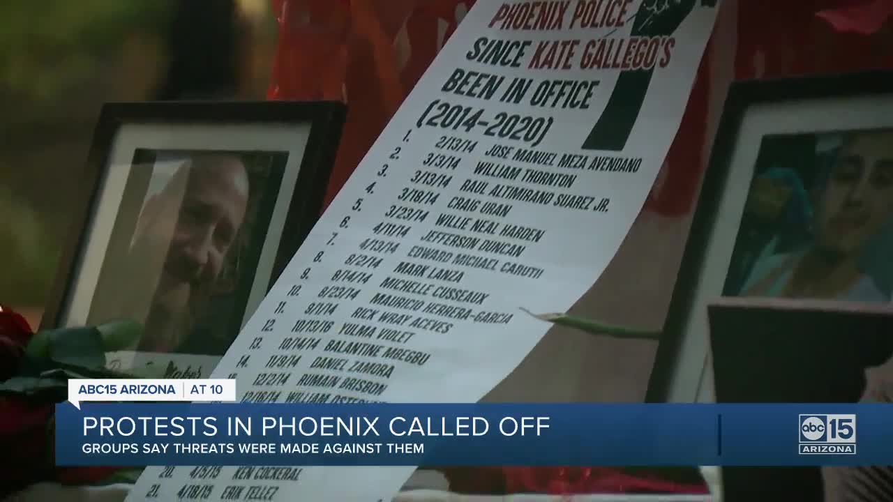 Protests in Phoenix called off