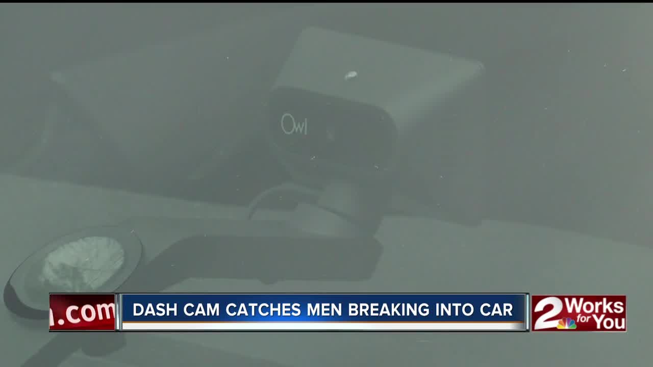 Dash cam catches men breaking into car