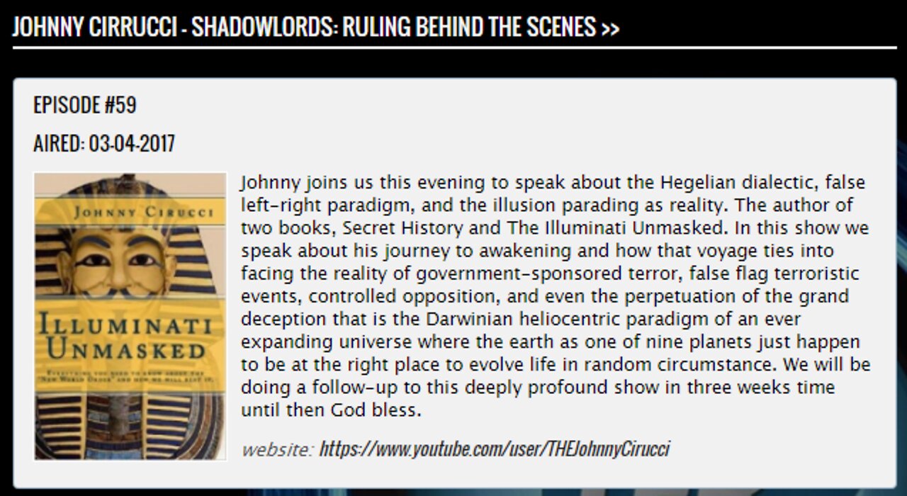 Johnny Cirucci: Shadow Lords Ruling Behind the Scenes on Secrets Revealed with Zen Garcia