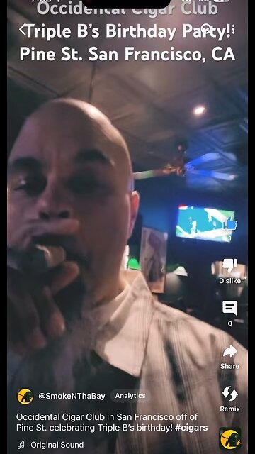 Occidental Cigar Club in San Francisco off of Pine St. celebrating Triple B’s birthday! #cigars