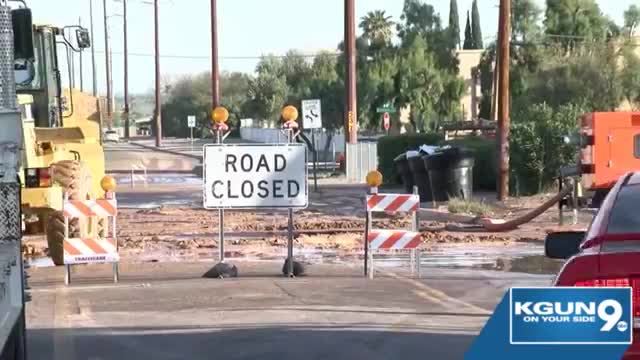 Water main breaks on Fairview