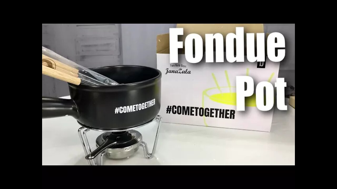 Janazala Ceramic (1.5-Quart) Large Porcelain Cheese Fondue Pot Set Unboxing #COMETOGETHER