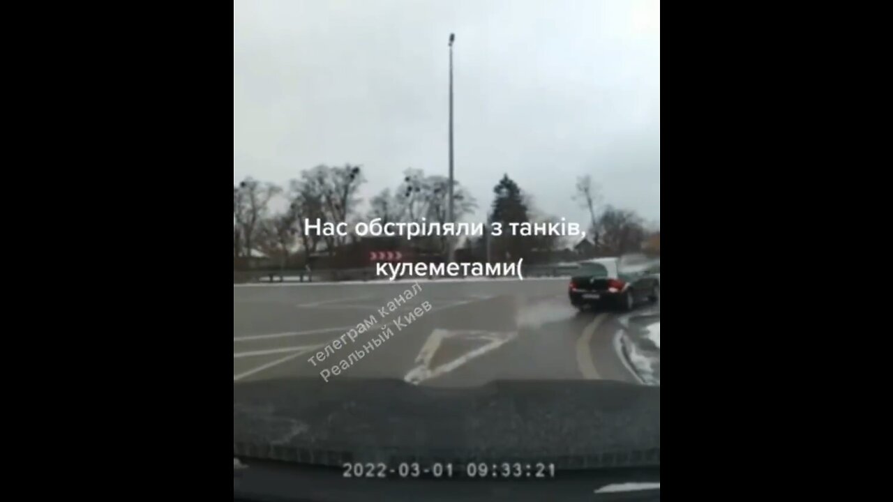 Russian tanks from machine guns opened fire on the civilians cars.