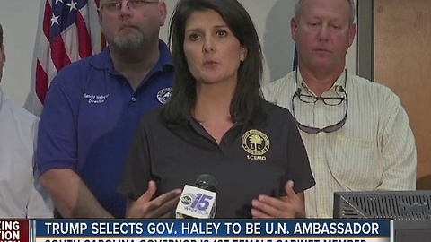 Trump selects Gov. Haley to be U.N. Ambassador