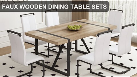 Dining Table Chairs Set for 6