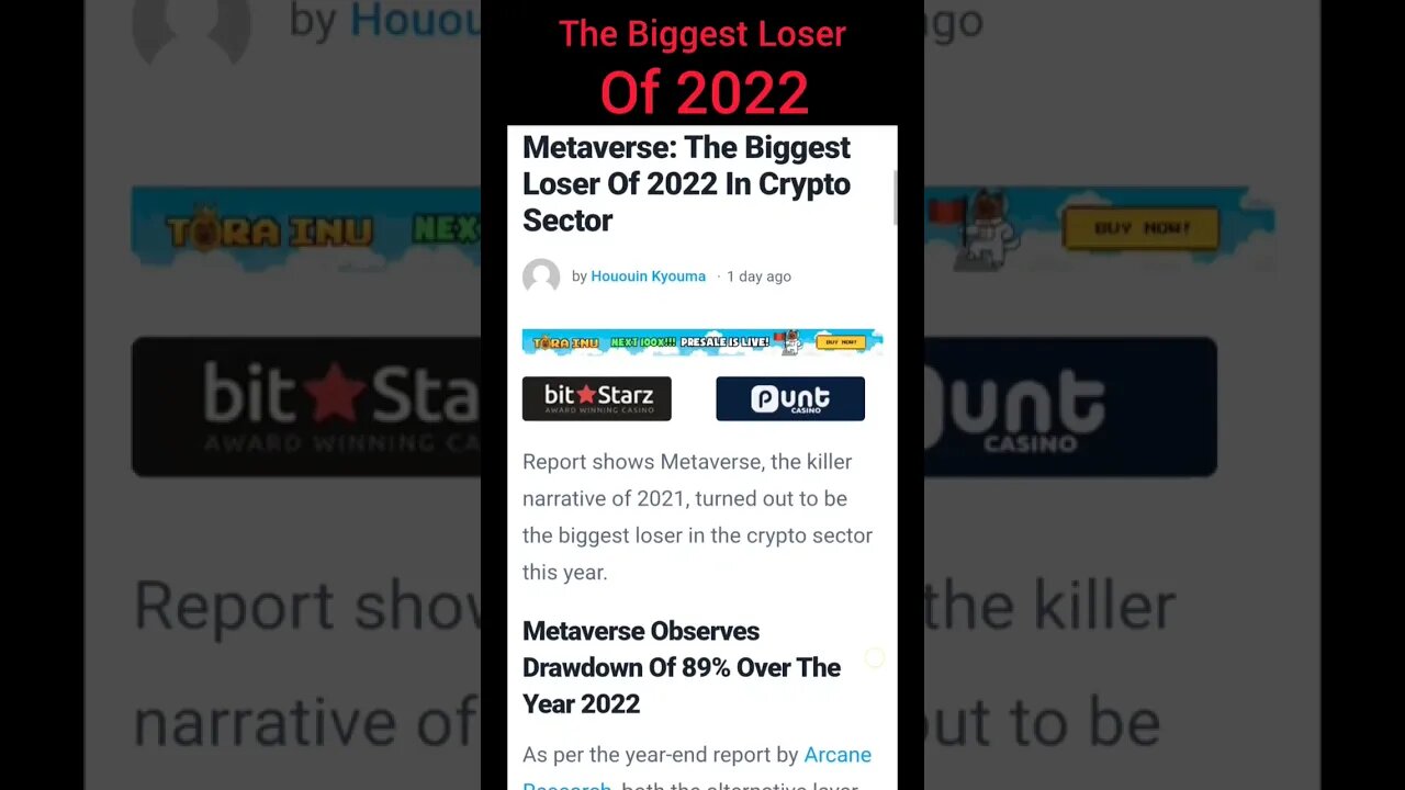 The Biggest Loser Of 2022 In The Crypto Sector | Crypto Mash |