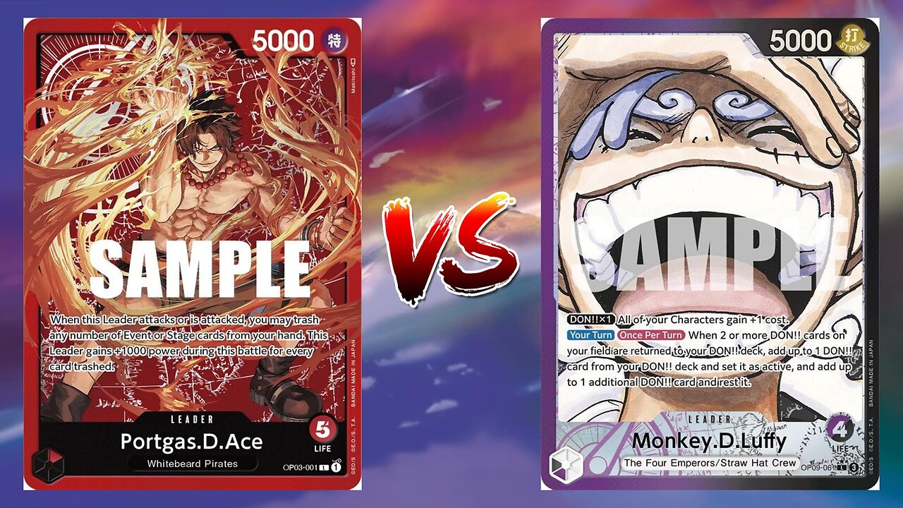 One Piece TCG Fire Fist Ace VS Purple Black Luffy!!