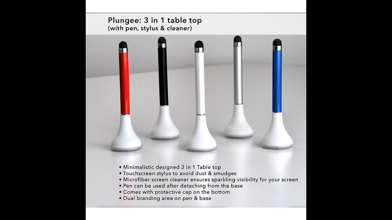 Plungee: 3 In 1 Table Top (Pen With Stylus And Cleaner)