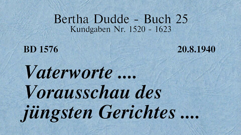 BD 1576 - VATERWORTE .... VORAUSSCHAU DES JÜNGSTEN GERICHTES ....