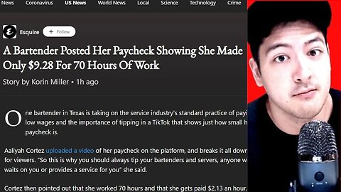 A BARTENDER WAS PAID $9.28 FOR 70 HOURS OF WORK