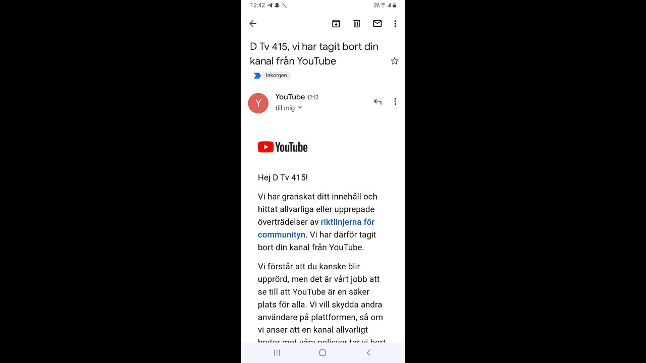 YOUTUBE TOKE DOWN MY CHANNEL