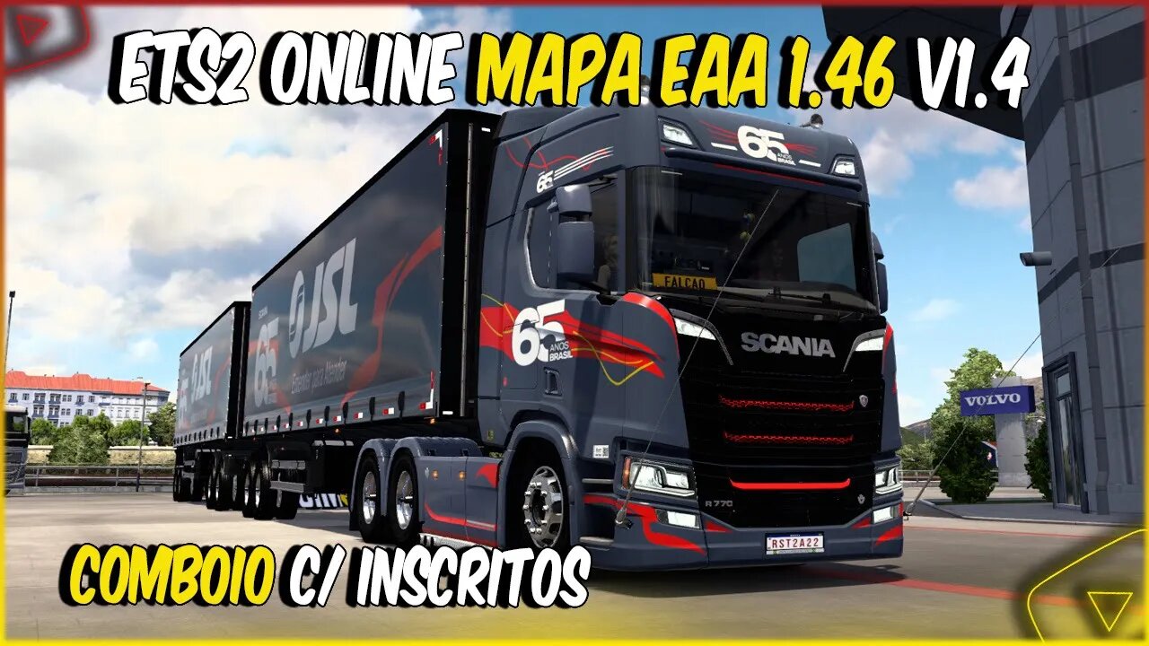 ETS2 1.46 MULTPLAYER MAPA EAA COM MODS BRASILEIROS COMBOIO COM INSCRITOS VERSÃO 1.46 V1.4