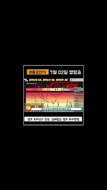 알트코인 인덱스틑 통한 실패없는 투자|쩔코TV 7월 2일