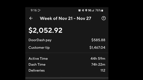 2k+ #DoorDash #Thanksgiving Week !!! 💪😎👍💯