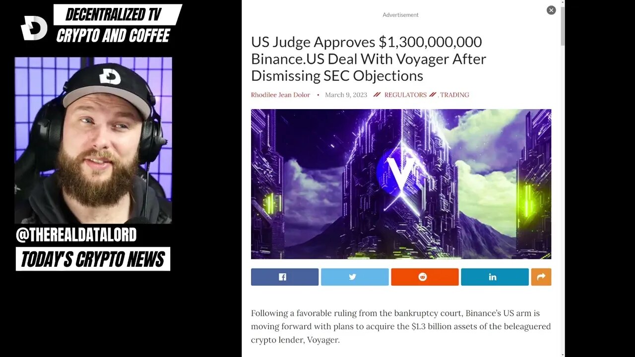 Crypto and Coffee: US Judge Approves $1,3B Binance.US Deal With Voyager