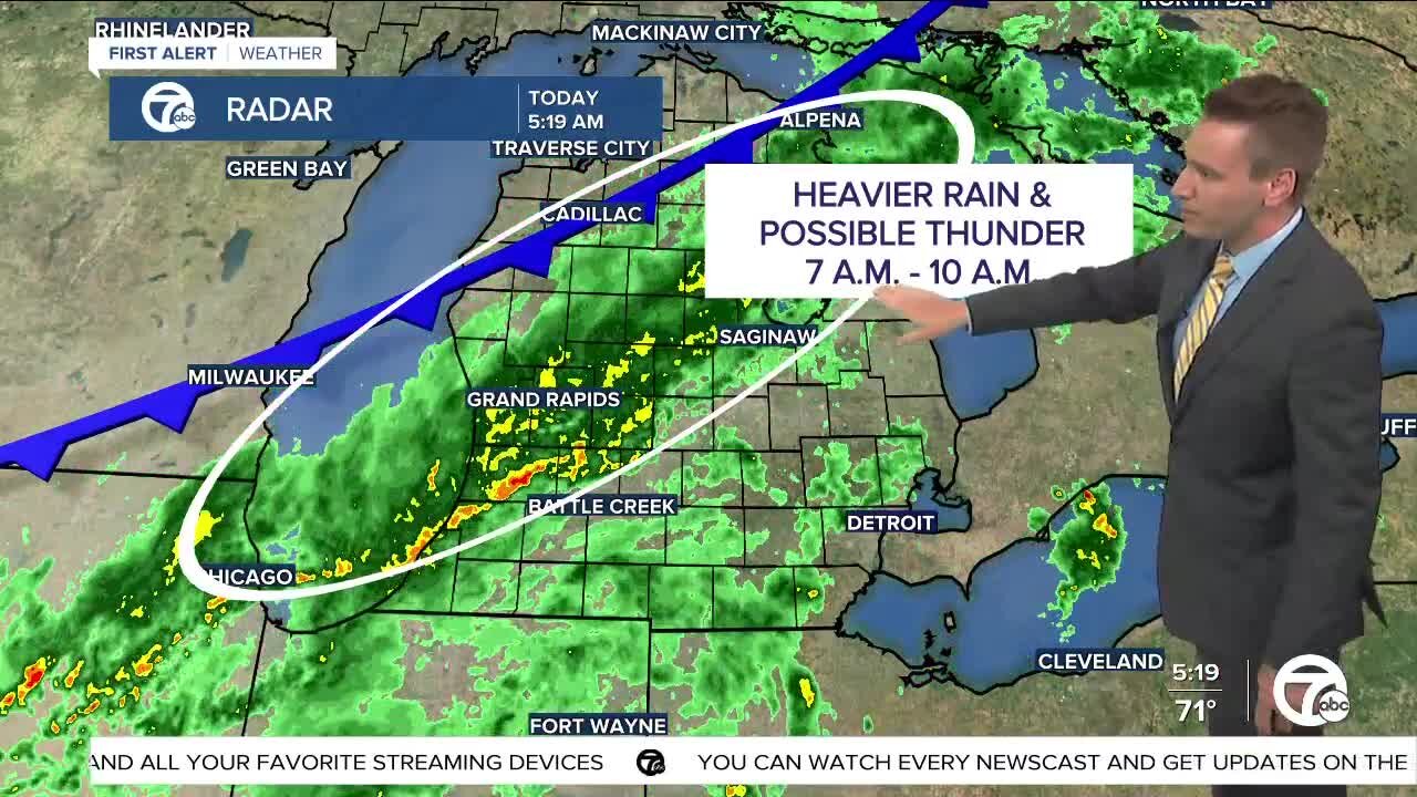 Metro Detroit Forecast: Morning rain; cool down coming