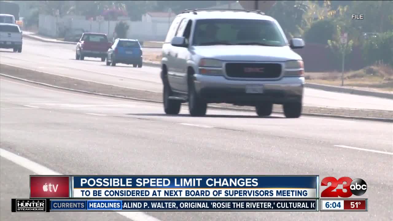 Speed limit changes