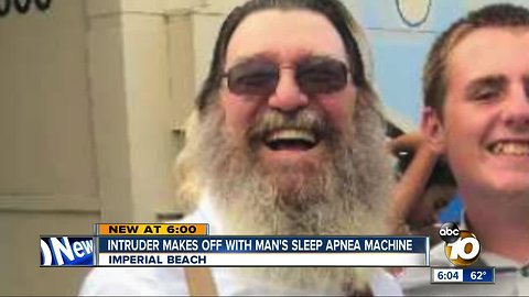 Burglar makes off with man's sleep apnea machine