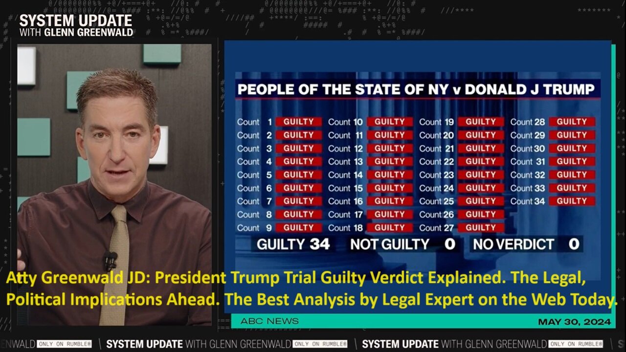 Atty Greenwald JD: President Trump Trial Guilty Verdict Explained. The Legal, Political Implications