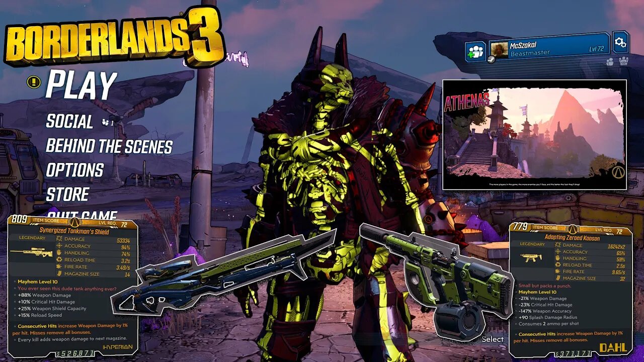 Borderlands 3 - Kaoson & Tarkman's Shield from Captain Traunt Athenas Farming | 07.2023 McSzakalTV