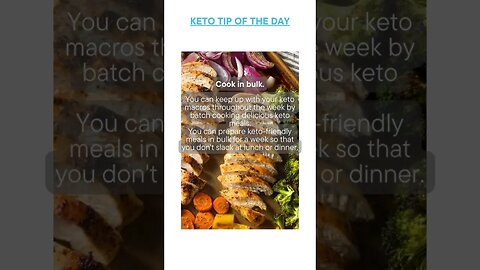 Keto Tip of the Day - Cook in Bulk - Low Carb - Keto Planning