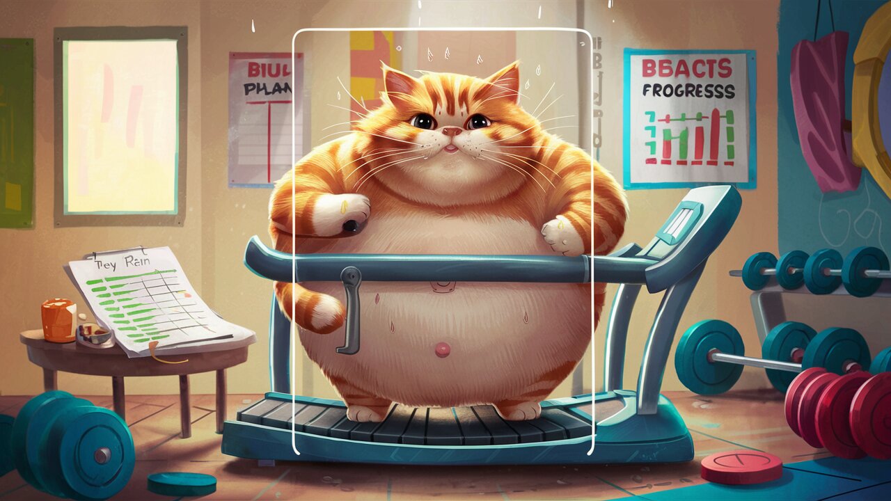 Fat Cat Struggle to loss the weight