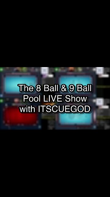 The 8 Ball & 9 Ball Pool LIVE Show with ITSCUEGOD