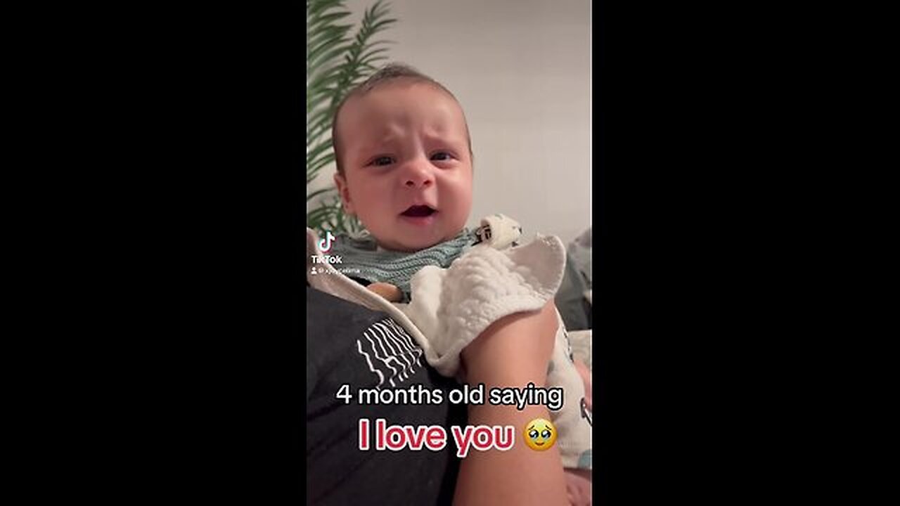 Four months baby saying I love you to their grandmother