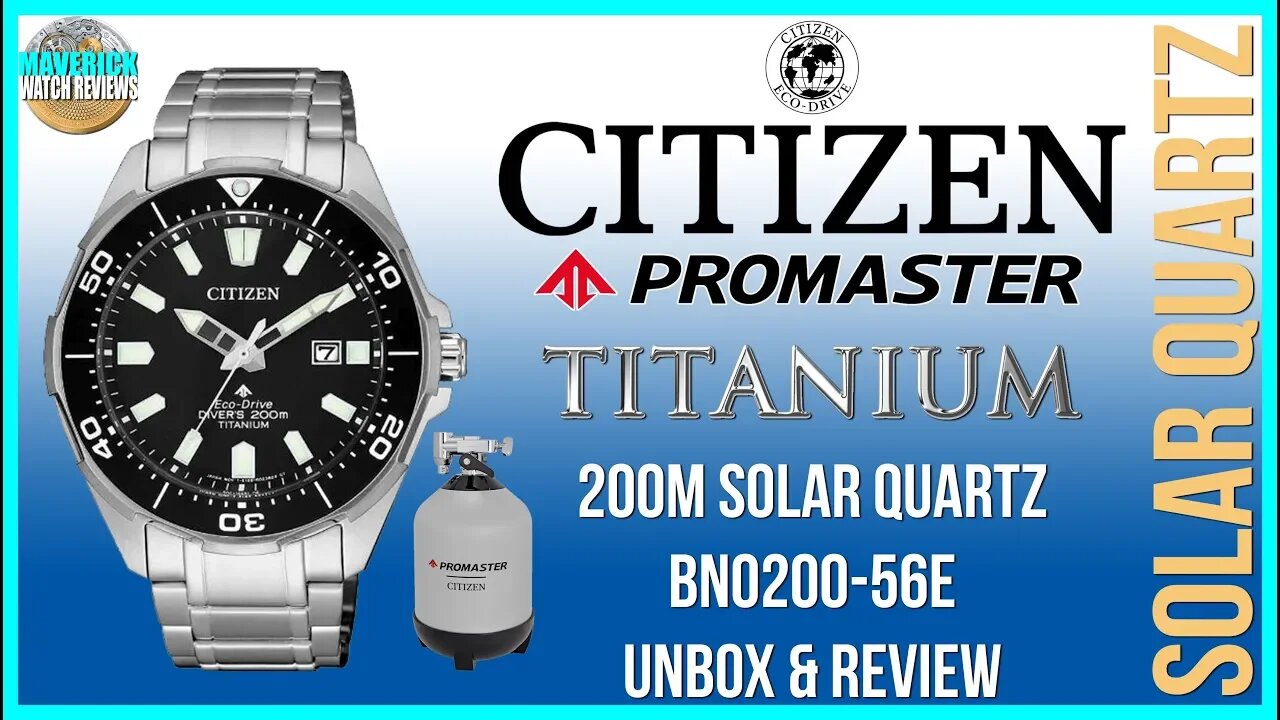 Great Simple Utility Diver! | Citizen Promaster Titanium 200m Solar Quartz BN0200-56E Unbox & Review