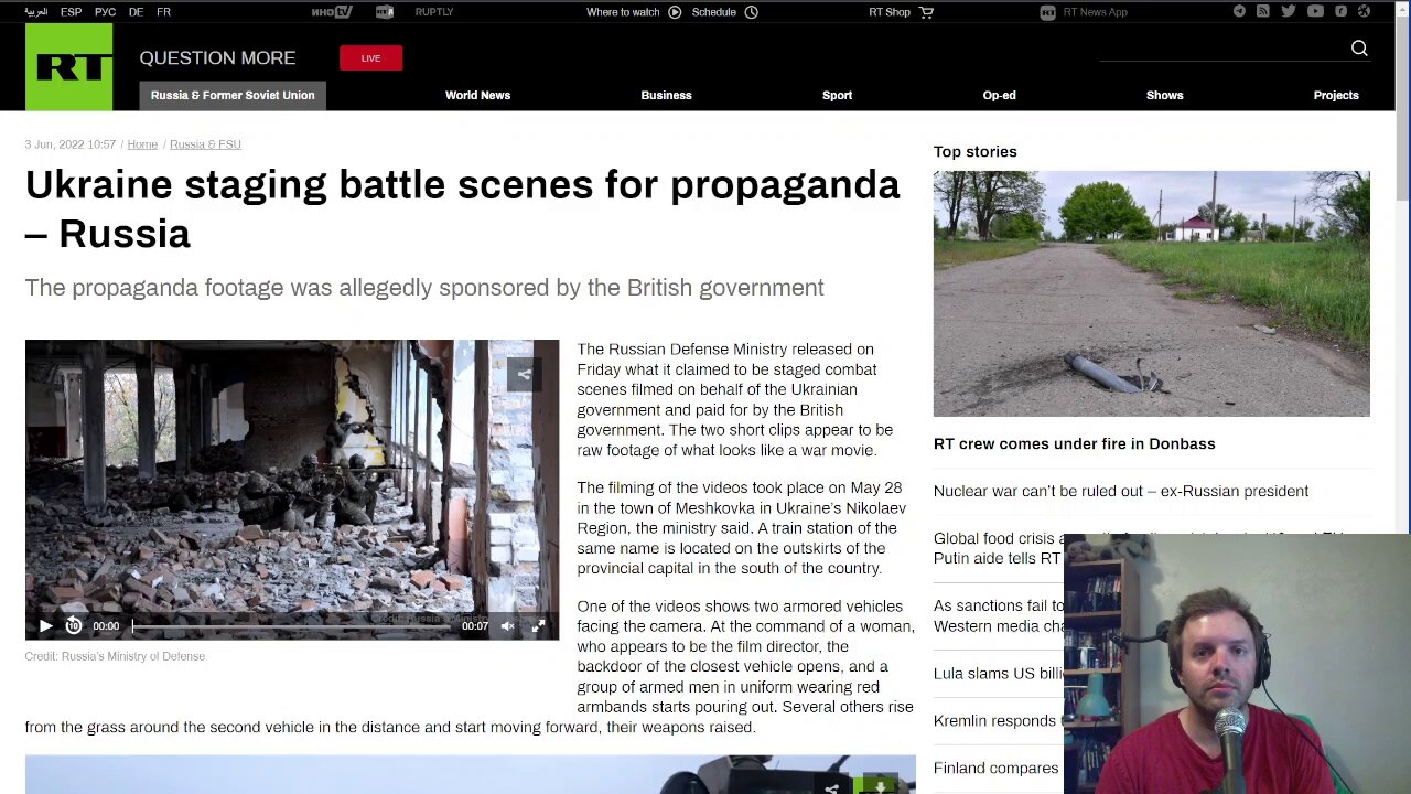 Ukraine is resorting to staging battles scenes for propaganda purposes