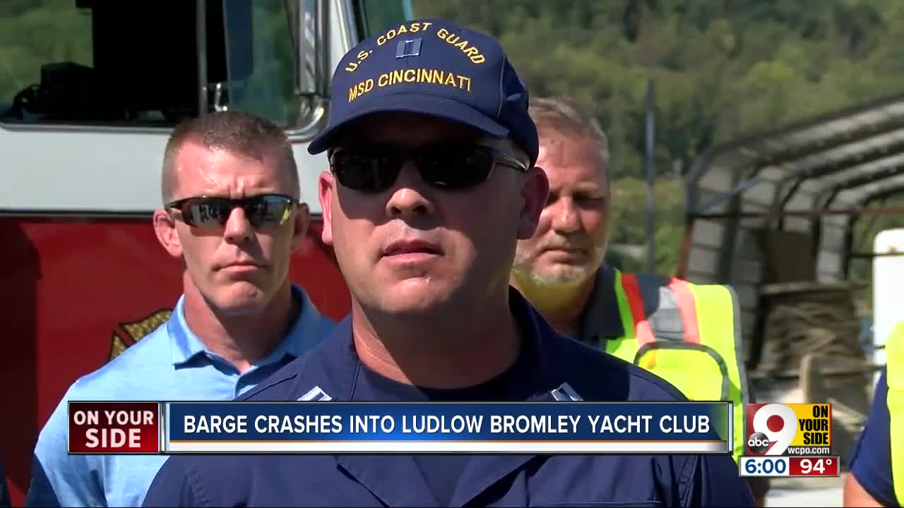 Barge crashes into Ludlow Bromley Yacht Club