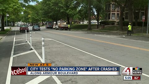 City tests 'no parking zone' after crashes along Armour Blvd.