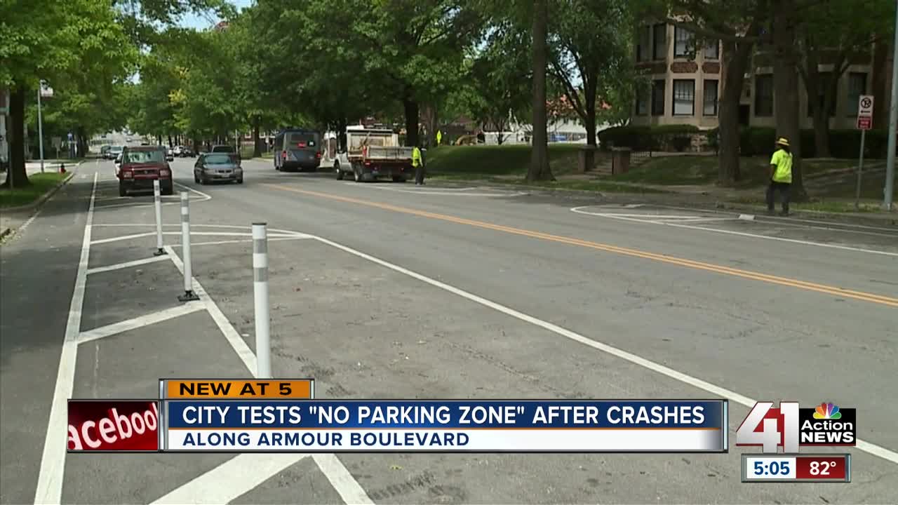 City tests 'no parking zone' after crashes along Armour Blvd.