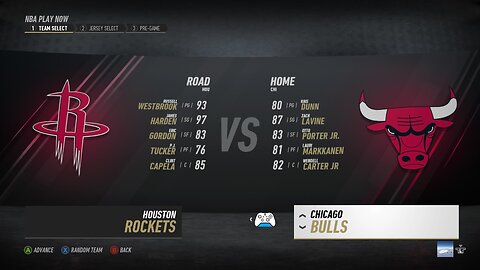 🏀NBA Live Season - Week 1 - Houston Rockets (Road) VS (Home) Chicago Bulls - XBOX SERIES S