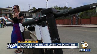 Vandals cut brake lines on scooters in Pacific Beach