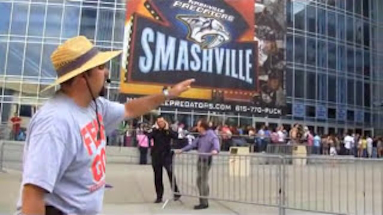 Lady Gaga Concert Street Preaching at BRIMSTONE ARENA in Nashville, TN - Kerrigan Skelly