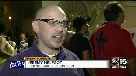 Downtown Phoenix rally celebrating Gay Pride Week