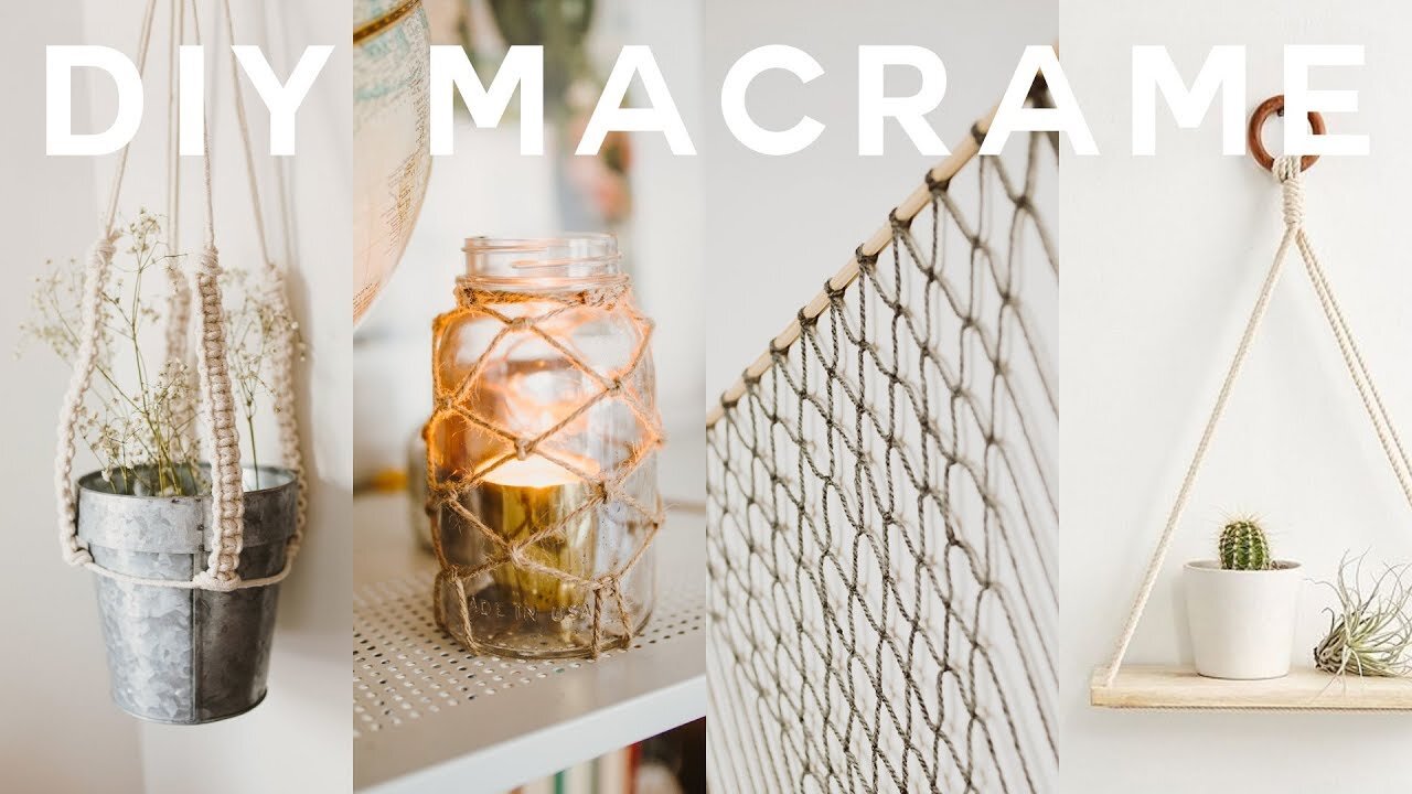 DIY Macrame Room Decor 2018 🍂Boho + Anthropologie (Wall Hanging, Plant Holder + MORE) // Lone Fox