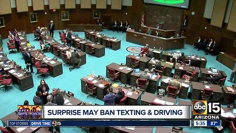 Surprise looking to ban phone use behind the wheel