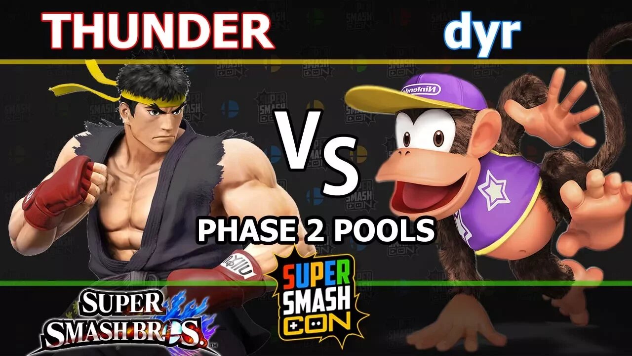 THUNDER (Ryu) vs. dyr (Diddy Kong) - Wii U Singles Phase 2 Pools - SSC2017